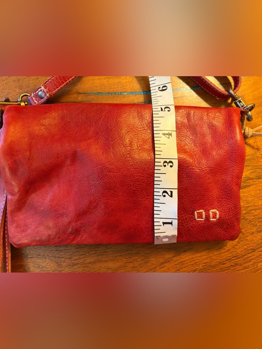 BED|STU Red Leather Crossbody with Adjustable Strap or wristlet - Picture 11 of 12